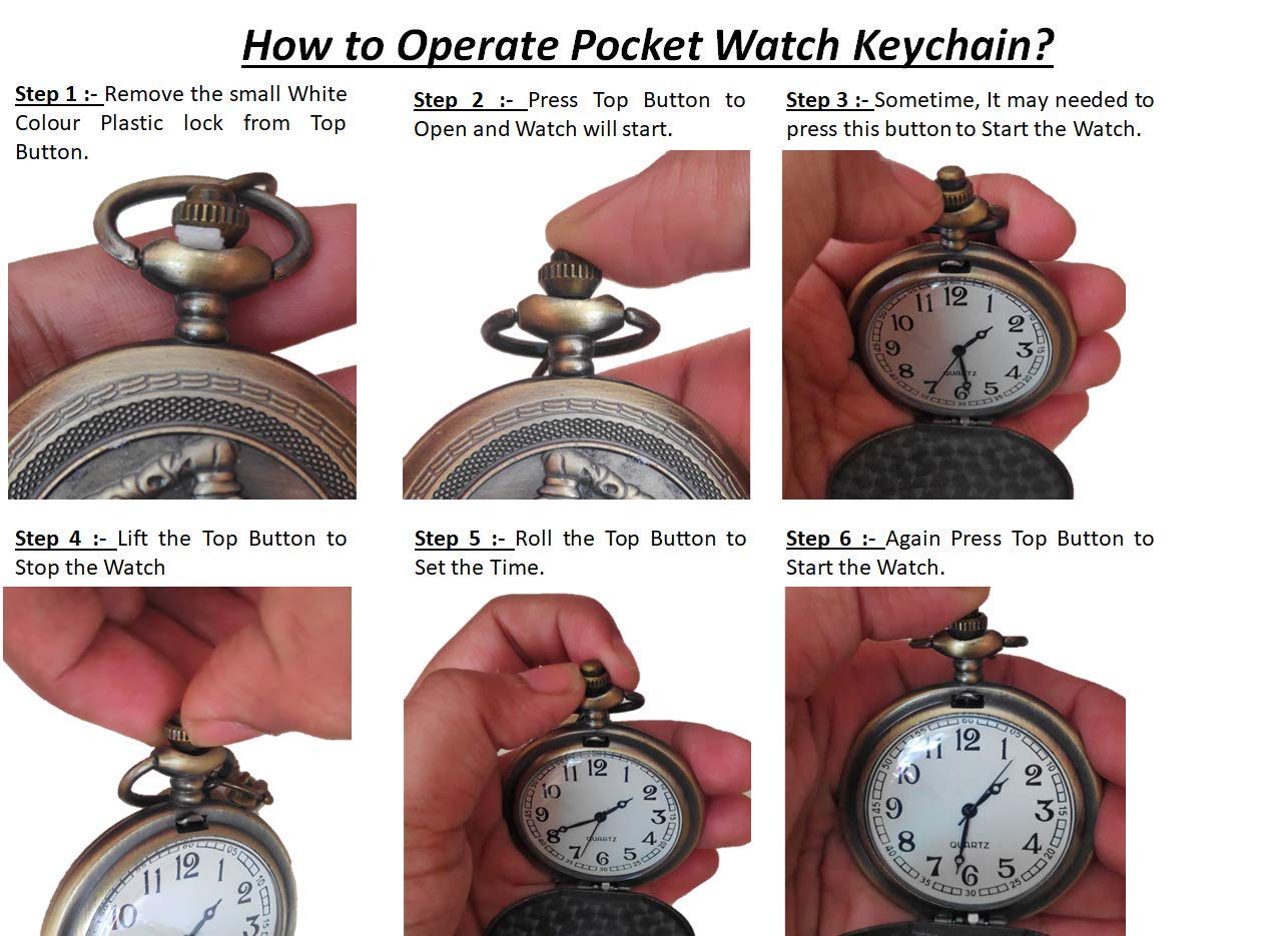 Vintage Harry Potter Metal Pocket Watch Keychain